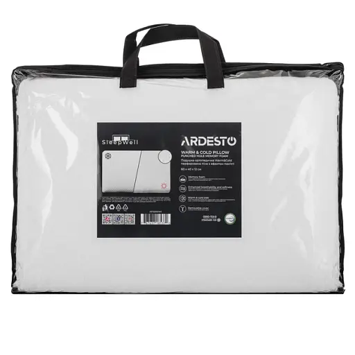 Подушка ортопедична Ardesto Sleepwell Warm&Cold 60х40х12 см прямокутна біла (ART6040CWC) - фото 2