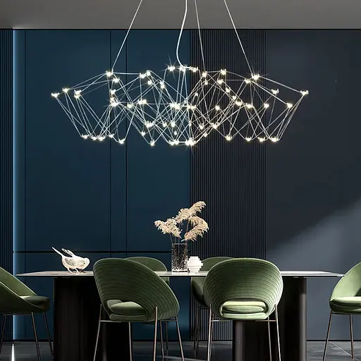 Невагома срібна люстра Ø 80 см | Арт. MJ 206-800 CH | Line F - фото 1