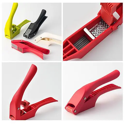 Многофункциональный пресс измельчитель для чеснока чесночница с функцией нарезки чеснока дольками (2 в 1), Kitchen Master Оранжевый 86885 - фото 5