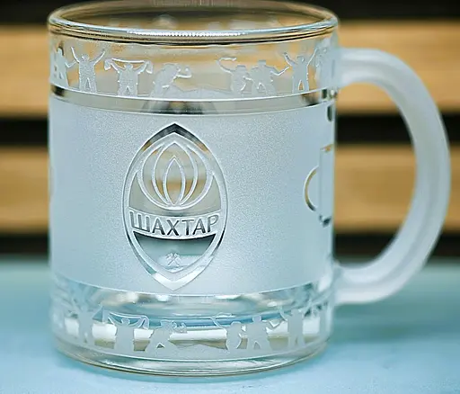 Скляна чашка 320 мл ФК Шахтар Донецьк  з гравіюванням подарунок для фаната ФК  футбольна кружка кругова - фото 6