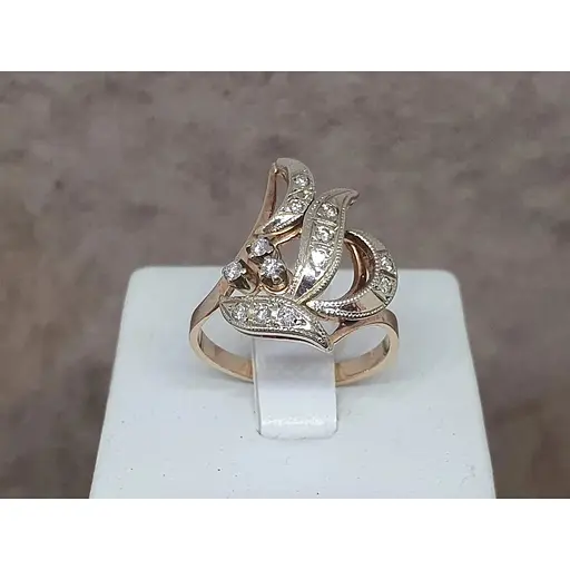 Золоте кільце Львівський державний ювелірний завод з діамантами. 8В410160936/21 18 - фото 5