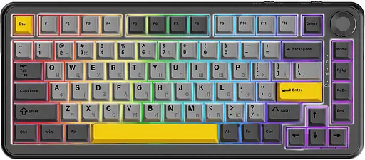 Клавиатура Ajazz AK820 MAX PLUS Daydream Switch Black Gray Yellow 3 (AK820MAX-DD-BGY) - фото 1