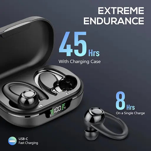 Бездротові спортивні водонепроникні навушники TWS X3 Pro з зарядним кейсом і сенсорами управління - фото 3
