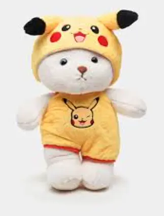 Детский набор Игрушка плед Медведь в костюме Пикачу мягкая игрушка 60 см с пледом 1,20 x 1,50 м - фото 1