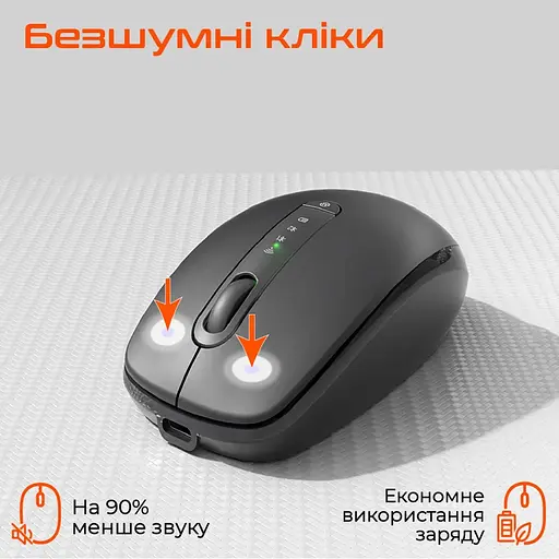 Мишка Meetion BTM100R Wireless/Bluetooth Black (MT-BTM100R-A) - фото 2