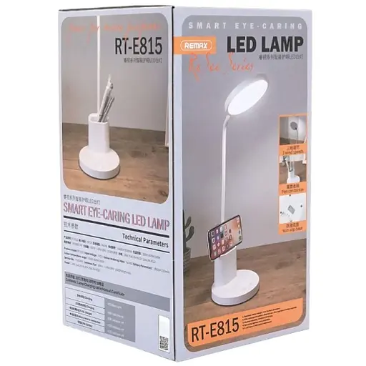 Настольная лампа Remax RT-E815 гибкая с органайзером 10W 800Lm 3 режима (3500K/4000K/5000K) АКБ 1500 mAh высота 273 мм 540 г White - фото 3