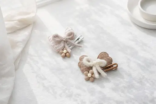 Набір шпильок для волосся об'ємними бантиками та квітковими елементами 24 шт. - фото 2