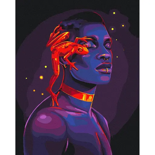 Картина по номерам на подрамнике Brushme Неоновая подруга Соломия Ковальчук