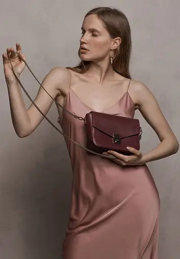 Жіноча шкіряна сумочка Yoko бордова - фото 8