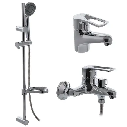 Набор смесителей для ванны Cron Hansberg SET-1 CR0842 Хром - фото 1