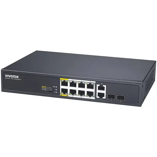 Комутатор VIVOTEK AW-FGT-100D-120, Unmanaged 8xFE PoE + 2xGE Combo Switch