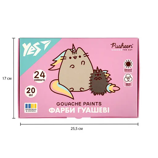 Гуашеві фарби Yes Pusheen 24 кольорів по 20 мл (230404) - фото 6