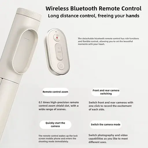 Селфі - монопод бездротовий трипод Xiaomi Zoom Stand Selfie Stick 2 чорний (XMBJZPGO2YM) - фото 8