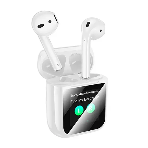 Бездротові навушники Hoco EW80 Magnificent true wireless touch screen BT headset, BT5.4, 30mAh, 300mAh, 4h, white - фото 4