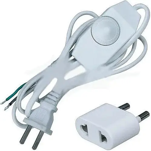 Шнур сетевой для бра R-Tcompany с выключателем-регулятором 1.5 м белый + переходник