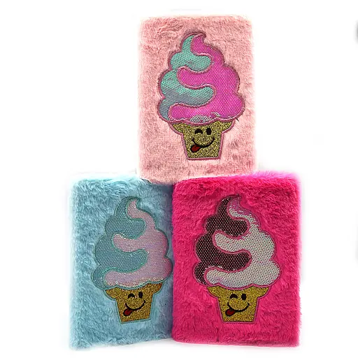 Блокнот пухнастий Ice Cream, А5, 80 аркушів, клітинка, 70 г/м², жовтий - фото 2