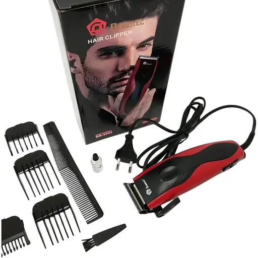 Машинка для стрижки волос Domotec MS 3304 сетевая 4 насадки 3,6,9,12 мм нержавеющая сталь 12 Вт Черный - фото 1