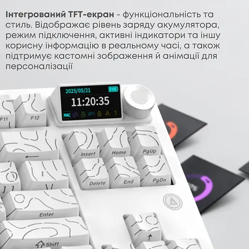 Клавіатура бездротова Ajazz AK870 V2 Maillard Switch White (AK870-V2-S-W) - фото 10