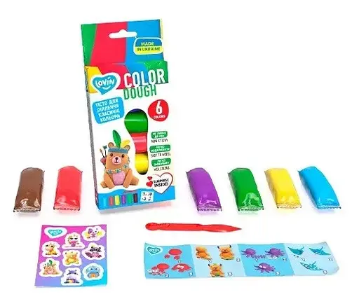 Набор для лепки с тестом, 6 цветов Classic Assorted, TM Lovin