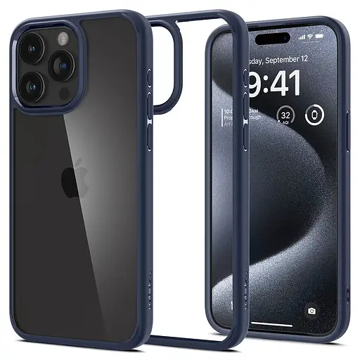 Прозорий чохол Spigen Ultra Hybrid для iPhone 15 Pro (6.1") Navy Blue ACS06711 - фото 6