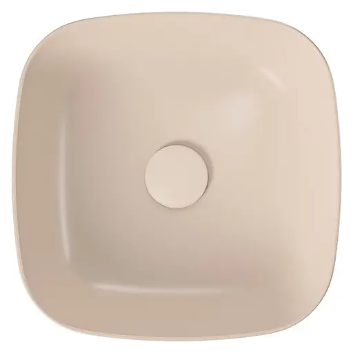 Умивальник на стільницю Cersanit Larga квадратний 38x38 бежевий матовий K677-057 - фото 2