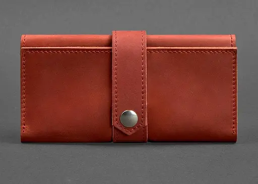 Кожаное женское портмоне 3.0 коралловое - фото 1