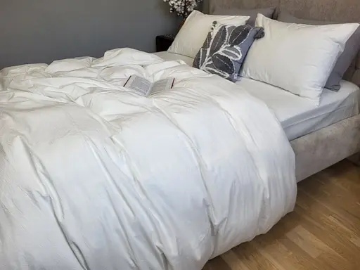 Комплект постельного белья LUXURY Washed из вареного хлопка Молочный Milk - двуспальный - фото 1