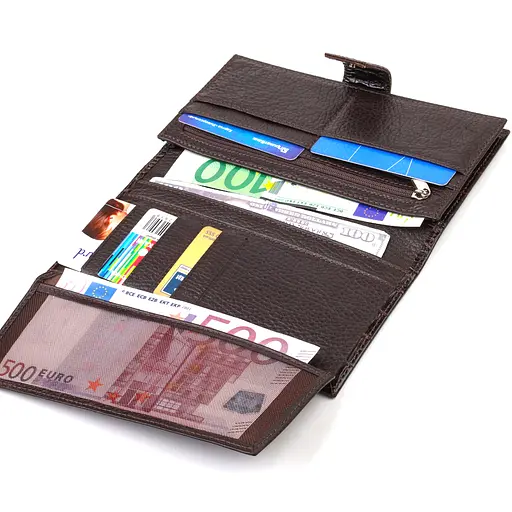 Мужской кожаный кошелек Canpellini 9х18.7х1 см acs0025598 - фото 5