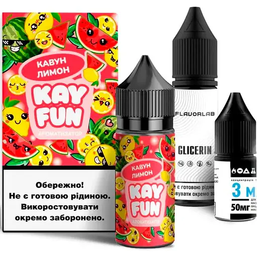 Набір компонентів для самозамісу сольової заправки Flavorlab Kayfun Кавун Лимон 30 мл, 0-50 мг (18727) - фото 1