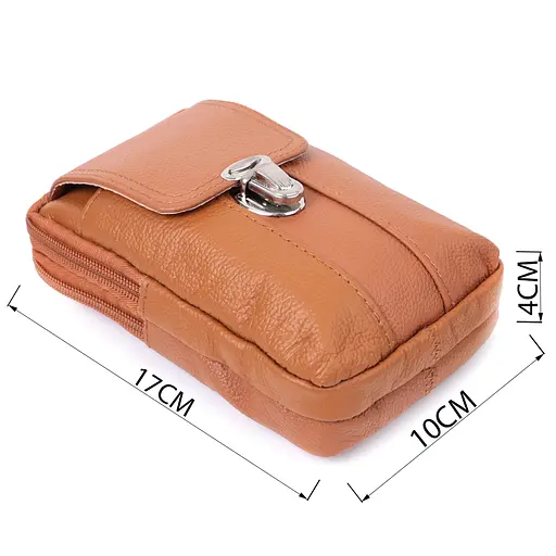 Чоловіча сумка на пояс на два відділення з натуральної шкіри Vintage 10х17х4 см sum0026995 - фото 13