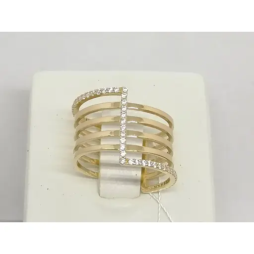 Золоте кільце Імперія золота з фіанітами. КВ1201(2)І 17,5 - фото 4