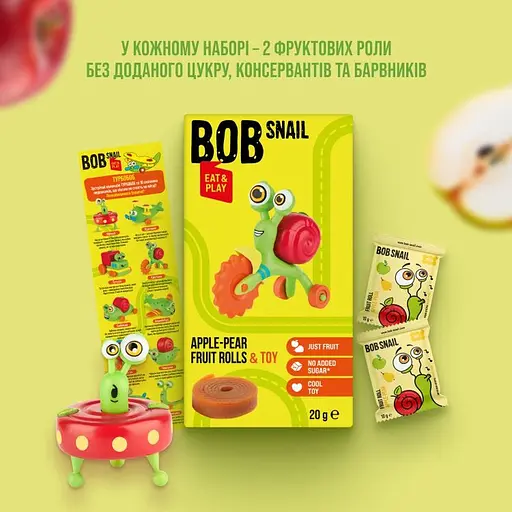 Натуральные конфеты Bob Snail Turbobob Яблоко-Груша с коллекционной игрушкой 20 г - фото 3