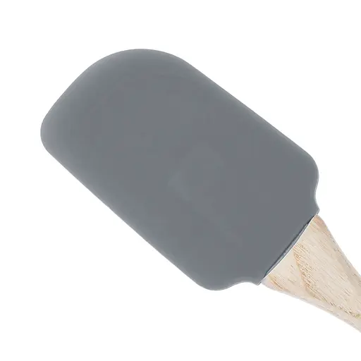 Лопатка силіконова кухонна з дерев'яною ручкою 22.5 см, Profsil Сірий 87192 - фото 4