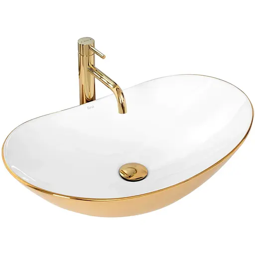 Умивальник Rea Royal white gold накладний REA-U7808, Золотий - фото 1