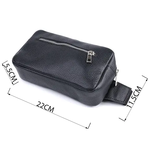 Чоловіча сумка-бананка із натуральної шкіри флотар SHVIGEL 22х11,5х5,5 см sum0026998 - фото 3