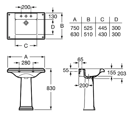 Умивальник Roca America A327490000, Білий - фото 4