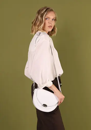 Жіноча шкіряна сумка Kira біла - фото 5