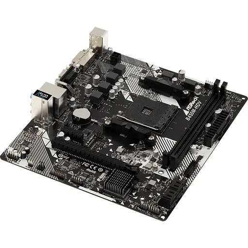 Материнская плата ASRock B450M-HDV R4.0 (AM4/B450, 2xDDR4, PCIex16, DVI-D/HDMI/VGA, 4xSATAIII, M.2, GLan, 8ch, mATX) - фото 3