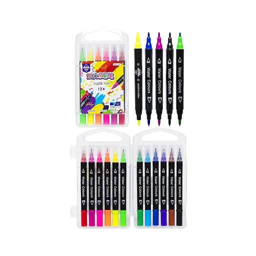 Детские фломастеры Двухсторонний COLOR-IT 195-12, 12 цветов - фото 3