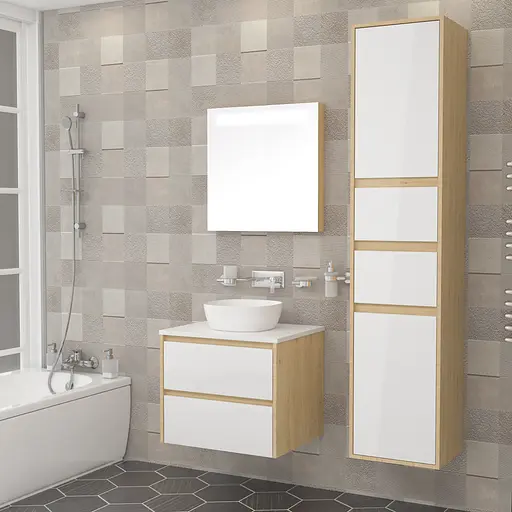 Тумба підвісна Imprese Netka з умивальником 60 см дуб f3201Dr - фото 4