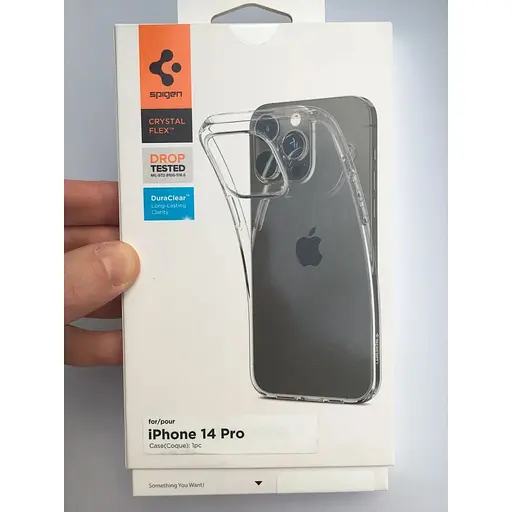 Оригинальный прозрачный силиконовый чехол Spigen Liquid Crystal Flex для iPhone 14 Pro Crystal ACS04663 - фото 8