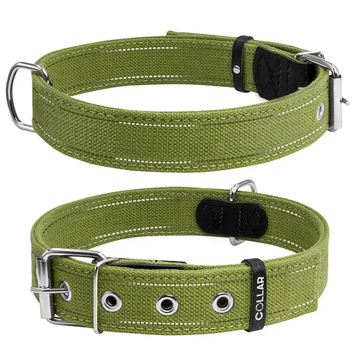 Ошейник для собак хлопчатобумажная тесьма CoLLaR Брезент двойной (ширина 35мм длина 51-63см)