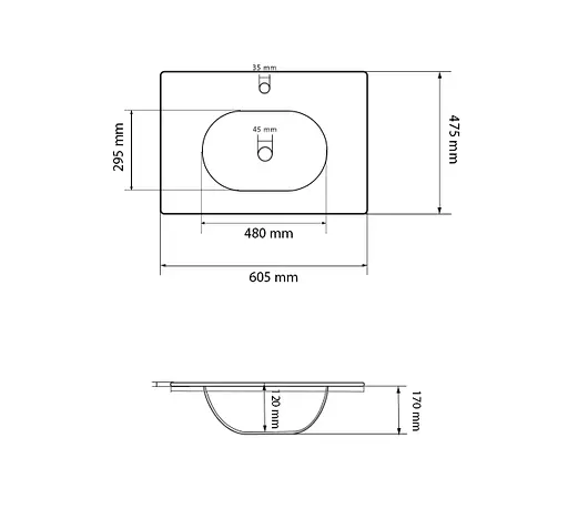 Умивальник VBI Pordenone white врізний VBI-018047, Білий - фото 4