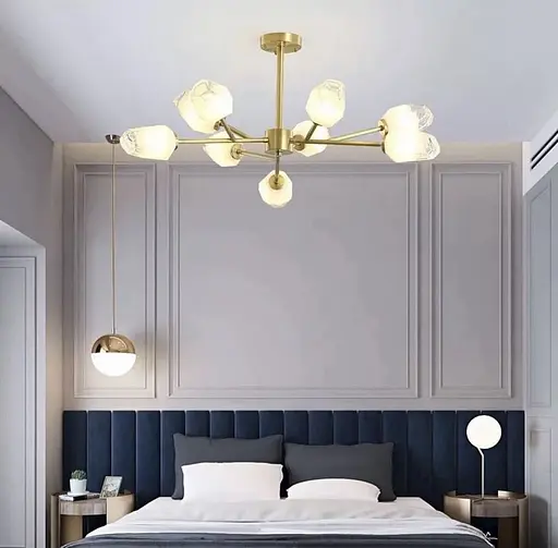 Люстра на 9 плафонів геометричної форми Ø 110 см | Арт. H 827/9 | Line F - фото 1