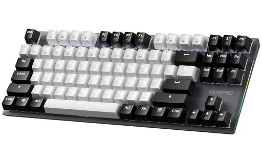 Клавіатура ігрова механічна GamePro MK-124-G USB Hot-Swap Outemu Red Switch Black-White - фото 2