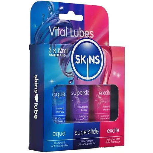 Набір лубрикантів Skins Sampler Tubes Vital 36 мл (3 шт. x 12 мл)