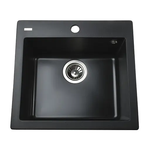 Гранитная мойка Globus Lux Aosta черный 490x455мм А0002, Черный - фото 1