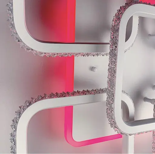 Стельова світлодіодна люстра в корпусі білого кольору з RGB підсвіткою | Арт. A 77073/4+1 RGB WT | Line F - фото 5