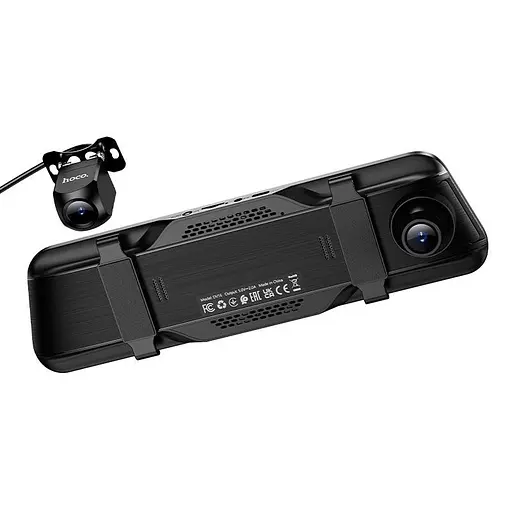 Видеорегистратор - зеркало HOCO DV16 streaming media driving recorder (dual-channel with rear camera) - фото 3