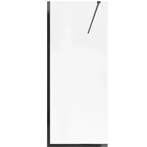 Душевая перегородка Qtap Walk-In Standard BLM209.C8 90x200 см, стекло Clear 8 мм, покрытие CalcLess, прозрачный, черный - фото 1
